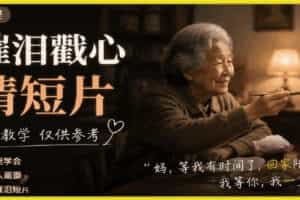 AI催泪戳心亲情短片，零基础AI教程，简单教学仅供参考