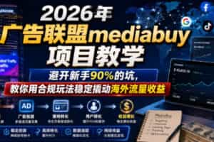 2026年老董賺美刀广告联盟mediabuy项目教学，避开新手90%的坑，教你用合规玩法稳定撬动海外流量收益