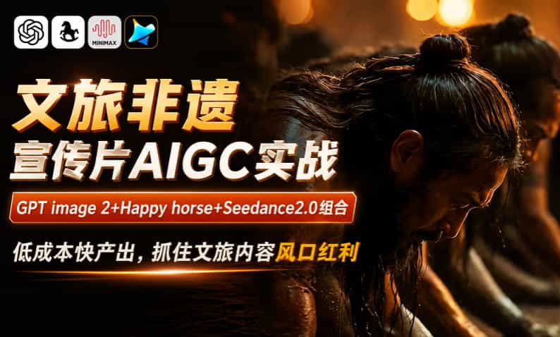 文旅非遗宣传片AIGC实战，GPT image 2+Happy horse+Seedance2.0组合，低成本快产出，抓住文旅内容风口红利