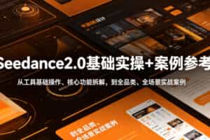 Seedance2.0基础实操+案例参考，从工具基础操作、核心功能拆解，到全品类、全场景实战案例参考全覆盖