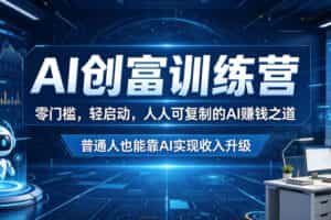AI创富训练营，零门槛，轻启动，人人可复制的AI賺钱之道，普通人也能靠AI实现收入升级