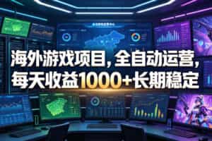 海外游戏项目，全自动运营，每天收益1000+长期稳定【揭秘】
