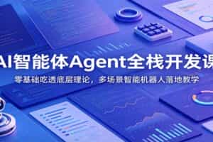 AI智能体Agent全栈开发课：零基础吃透底层理论，多场景智能机器人落地教学