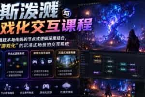 高斯泼溅与游戏化交互课程，将高斯泼溅技术与传统的节点式逻辑深度结合，打造一套“游戏化”的沉浸式场景的交互系统
