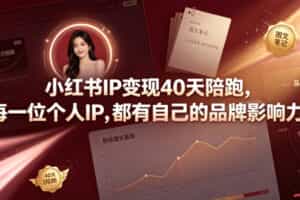 小红书IP变现40天陪跑，每一位个人IP，都有自己的品牌影响力