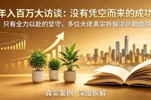 （19099期）年入百万大访谈-更新：没有凭空而来的成功，只有全力以赴的坚守，多位大佬真实拆解逆风翻盘路