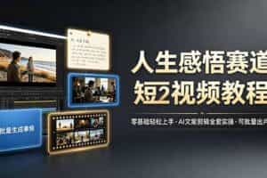 （19115期）人生感悟赛道短视频教程，零基础轻松上手，AI文案剪辑全套实操可批量出片