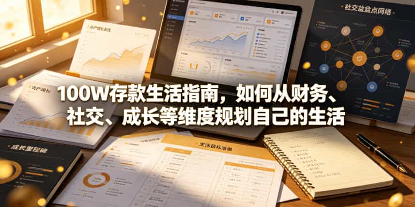 付费文章：100W存款生活指南，如何从财务、社交、成长等维度规划自己的生活