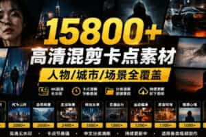 【影视剪辑素材合集】15800+高清混剪卡点｜热门影视精彩片段｜人物/城市/场景全覆盖，中文分类清晰
