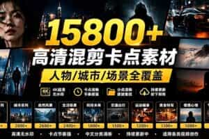 （19120期）【影视剪辑素材合集】15800+高清混剪卡点｜热门影视精彩片段｜人物/城市/场景全覆盖，中文分类清晰