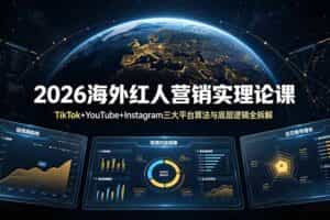 （19126期）2026海外红人营销实理论课：TikTok+YouTube+Instagram三大平台算法与底层逻辑全拆解