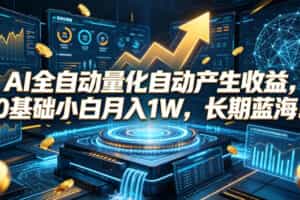 AI全自动量化自动产生收益，0基础小白月入1W，长期蓝海！【揭秘】