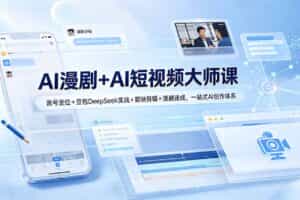 （19147期）AI漫剧+AI短视频大师课：账号定位+豆包DeepSeek实战+剪映剪辑+漫剧速成，一站式AI创作体系
