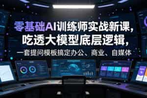 零基础AI训练师实战课，吃透大模型底层逻辑，一套提问模板搞定办公、商业、自媒体、设计、生活全场景AI落地应用