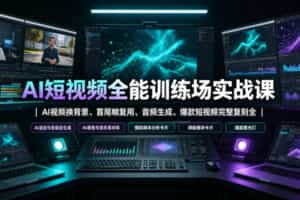 AI短视频全能训练场实战课｜AI视频换背景、首尾帧复用、音频生成、爆款短视频完整复刻全套实操教学