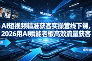 AI短视频精准获客实操营6月10-14号线下课，2026用AI赋能老板高效流量获客