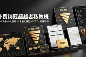（19156期）外贸销冠超越者私教班：TOP Sales9大技能+3个进化模型+B2B7大销售链路，系统进阶