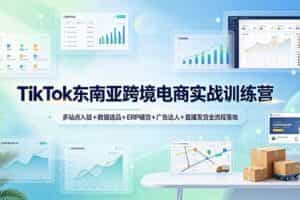 （19155期）TikTok东南亚跨境电商实战训练营：多站点入驻+数据选品+ERP铺货+广告达人+直播发货全流程落地