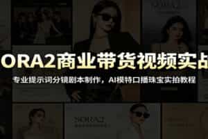 SORA2商业带货视频实战：专业提示词分镜剧本制作，AI模特口播珠宝实拍教程