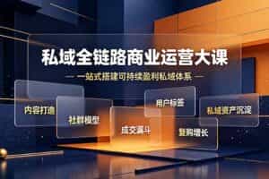 （19166期）私域全链路商业运营大课，内容打造社群模型成交漏斗，一站式搭建可持续盈利私域体系