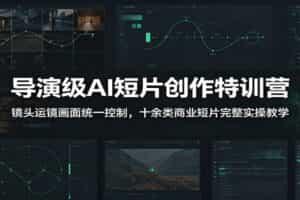 导演级AI短片创作特训营：镜头运镜画面统一控制，十余类商业短片完整实操教学（更新）