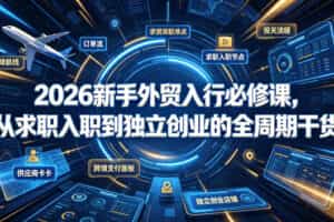 2026新手外贸入行必修课，从求职入职到独立创业的全周期干货