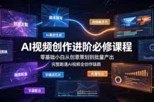 （19159期）AI视频创作进阶必修课程：零基础小白从创意策划到批量产出，完整跑通AI视频全创作链路