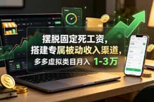 （19166期）摆脱固定死工资，搭建专属被动收入渠道，多多虚拟类目月入 1-3 万