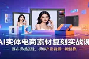 AI实体电商素材复刻实战课：画布模板搭建，模特产品背景一键替换