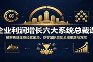 企业利润增长六大系统总裁课：破解传统生意经营困局，获客团队激励全维度落地方案