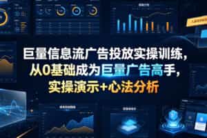 巨量信息流广告投放实操训练，从0基础成为巨量广告高手，实操演示+心法分析