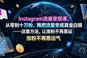 Instagram流量变现课，从零到十万粉，再把流量变成真金白银——这套方法，让涨粉不再靠运气【原创双语字幕】