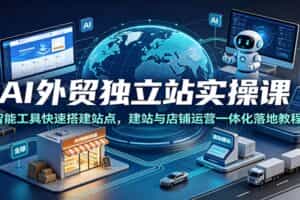 AI外贸独立站实操课：智能工具快速搭建站点，建站与店铺运营一体化落地教程