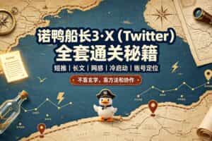 （19215期）诺鸭船长3·X（Twitter）全套通关秘籍，短推、长文、网感、冷启动、账号定位，不靠玄学，靠方法和协作