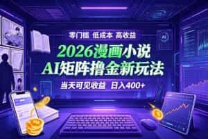 （19219期）爆款小说漫画大阅读    ai矩阵操作    当天可见收益  日入400+    零门槛    高收益