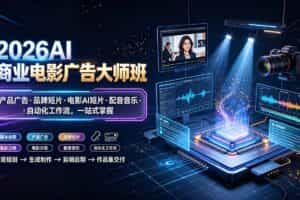 （19303期）2026AI商业电影广告大师班：产品广告·品牌短片·电影AI短片·配音音乐·自动化工作流，一站式掌握