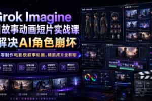 Grok Imagine AI故事动画短片实战课｜解决AI角色崩坏，从零制作电影级叙事动画、精剪成片全教程（中英字幕）