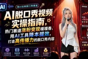 AI脱口秀视频实操指南，热门赛道涨粉变现嘎嘎香，用AI工具降本提效，打造高传播力的脱口秀内容