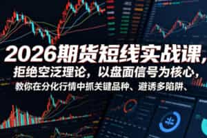 2026期货短线实战课，拒绝空泛理论，以盘面信号为核心，教你在分化行情中抓关键品种、避诱多陷阱（更新0711）