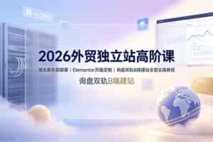 （19276期）2026外贸独立站高阶课·域名服务器部署｜Elementor页面定制｜询盘双轨B端建站全套实操教程