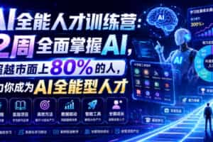 AI全能人才训练营：2周全面掌握AI，超越市面上80%的人，助力你成为AI全能型人才