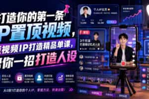 打造你的第一条IP置顶视频，短视频IP打造精品单课，帮你一招打造人设