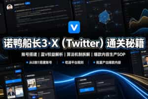 诺鸭船长3·X（Twitter）通关秘籍，涵盖账号搭建、蓝V权益解析、算法机制拆解及爆款内容生产SOP（更新）