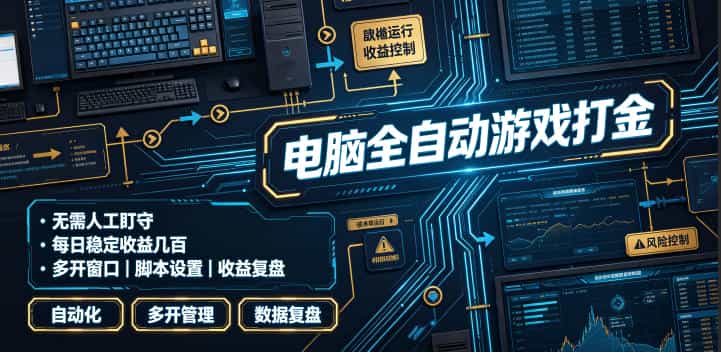 电脑全自动游戏打金，无需人工盯守，每日稳定收益几百！【揭秘】