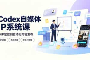 （19258期）Codex自媒体IP系统课：IP诊断/热点抓取/IP蒸馏 Skill，爆款复刻数字人多平台自动发布教程