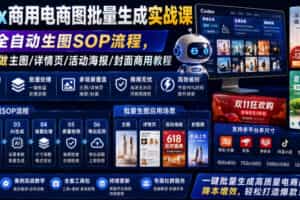 Codex商用电商图批量生成实战课｜电商全自动生图SOP流程，一键批量做主图/详情页/活动海报/封面商用教程