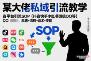 某大佬私域引流教学，各平台引流SOP（抖音快手小红书微信QQ等），思路+流程+话术+变现（更新0708）