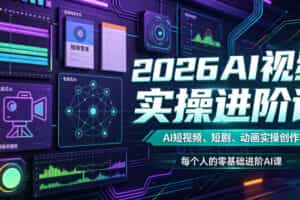 2026AI视频实操进阶课，AI短视频、短剧、动画实操创作，每个人的零基础进阶ai课