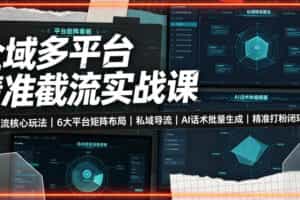 全域多平台精准截流实战课｜7大截流核心玩法、6大平台矩阵布局、私域导流、AI话术批量生成、精准打粉闭环教程