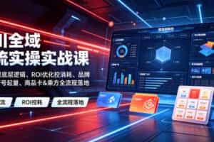 千川全域投流实操实战课｜全域流量底层逻辑、ROI优化控消耗、品牌推广、新号起量、商品卡&乘方全流程落地